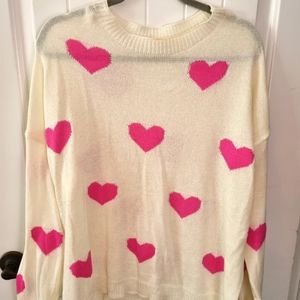 Pink heart sweater